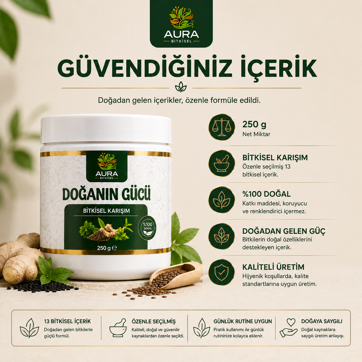 Auras Doğanın Gücü Bitkisel Karışım – 250 g