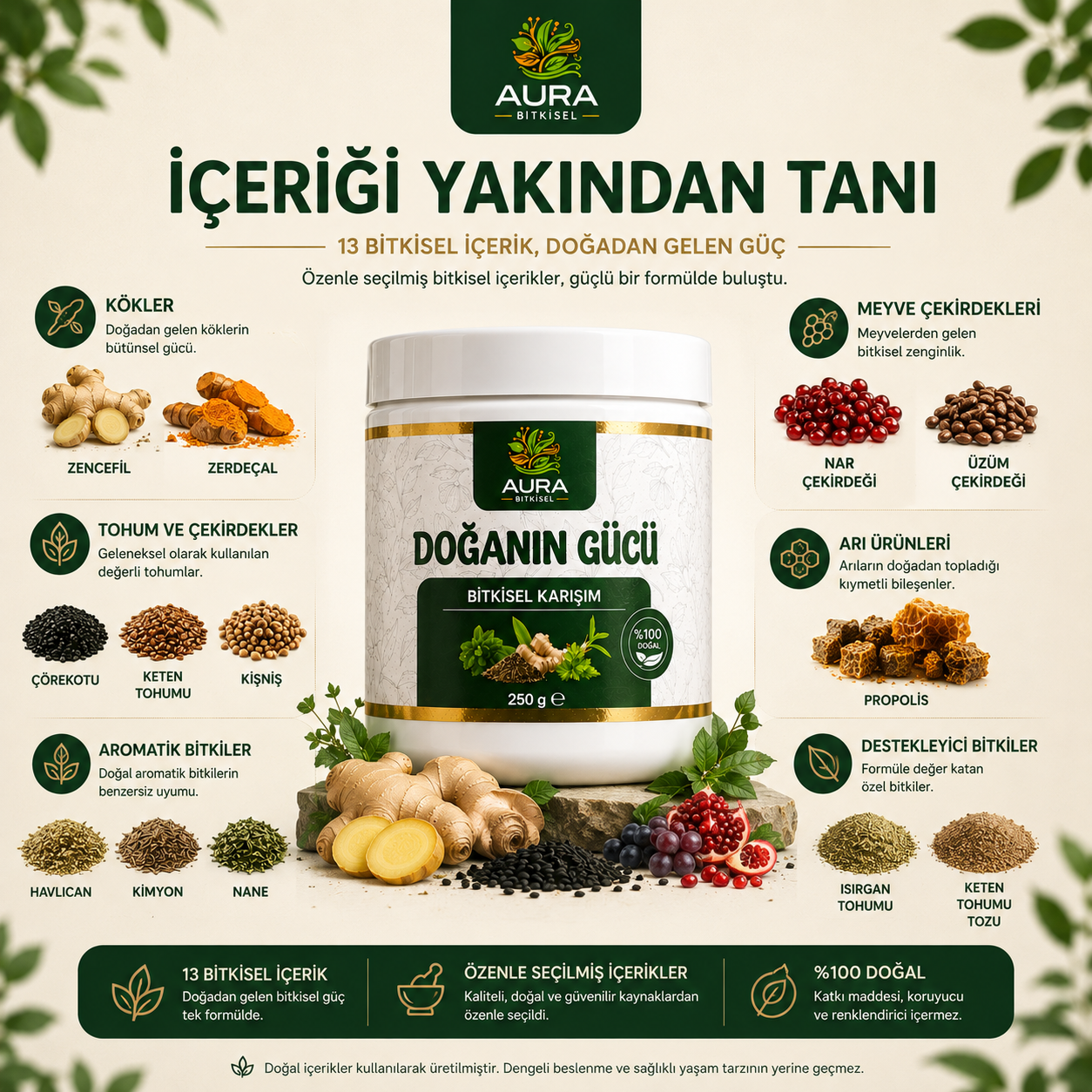 Auras Doğanın Gücü Bitkisel Karışım – 250 g