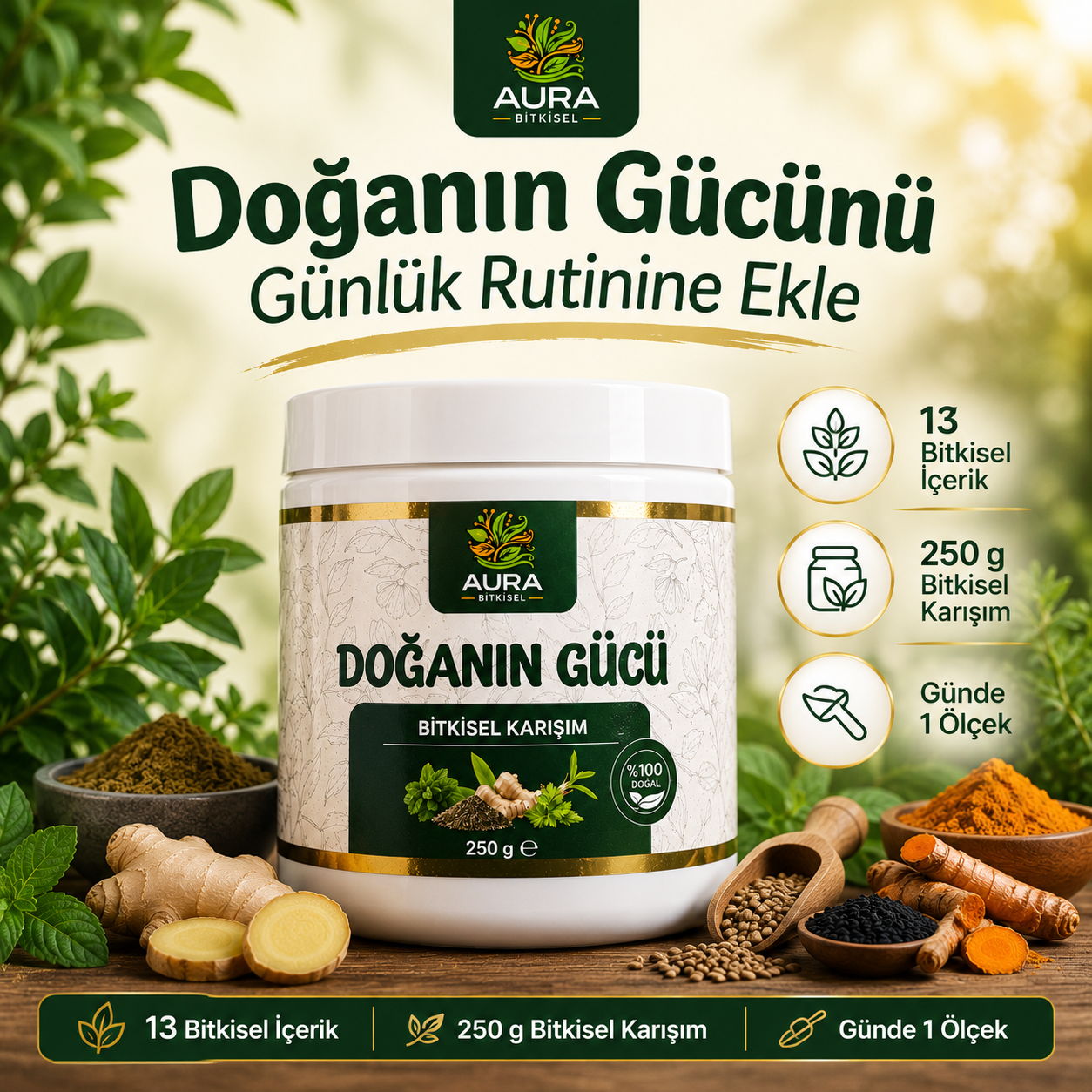 Auras Doğanın Gücü Bitkisel Karışım – 250 g