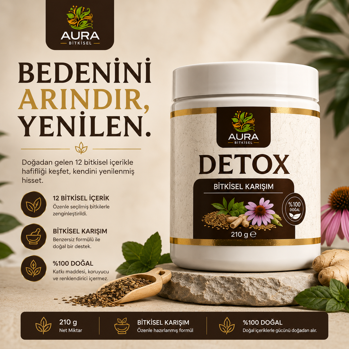 Auras Detox Bitkisel Karışım – 210 g